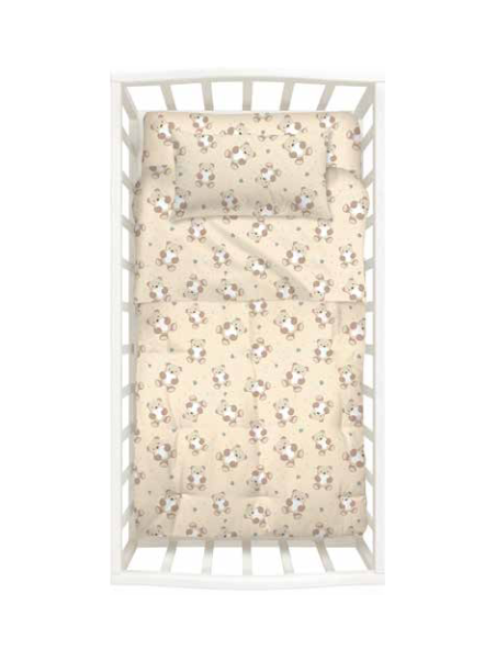 Caleffi completo lenzuola per lettino con le sponde in puro cotone art. Orsacchiotti