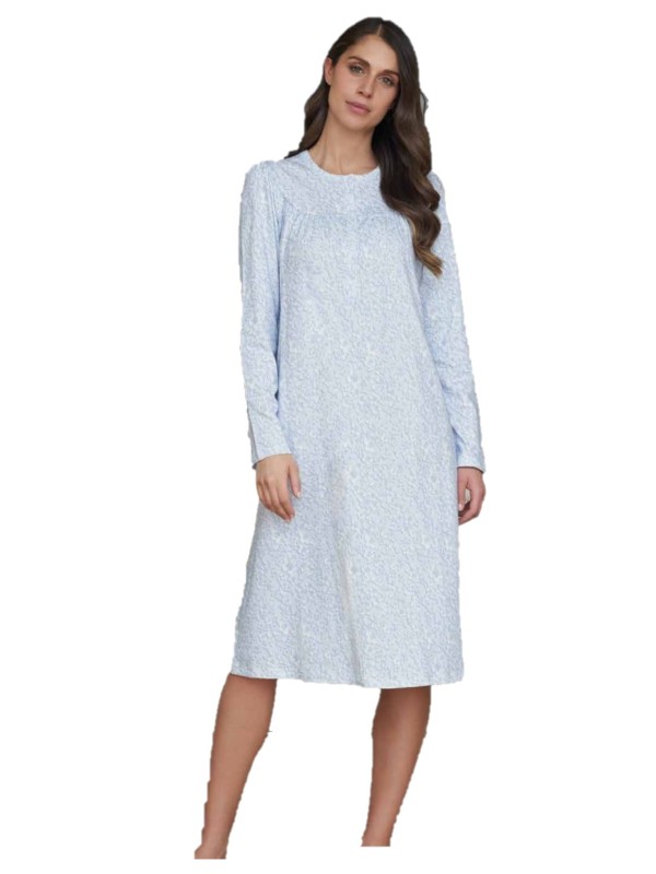 Linclalor Camicia da notte in caldo cotone con carrè art. 92765