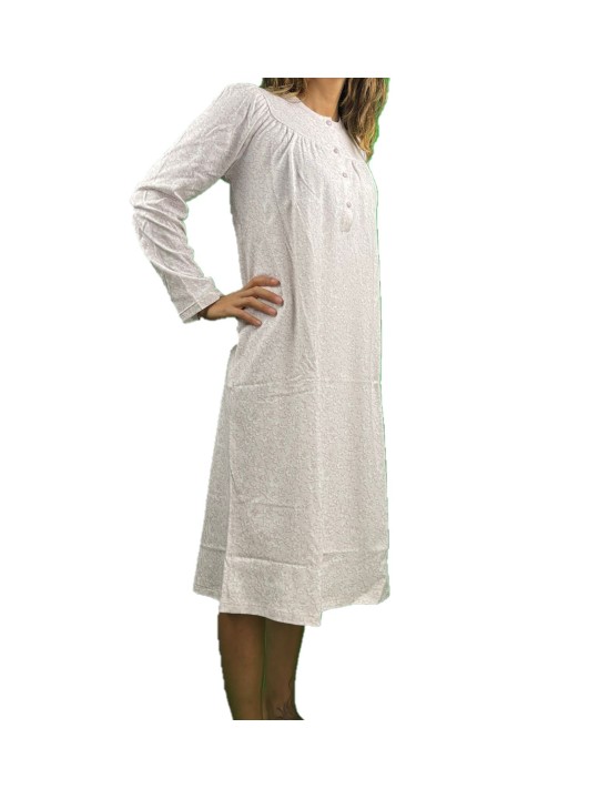Linclalor Camicia da notte in caldo cotone con carrè art. 92765