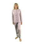 Bisbigli Pigiama donna in caldo cotone aperto davanti art. 92785