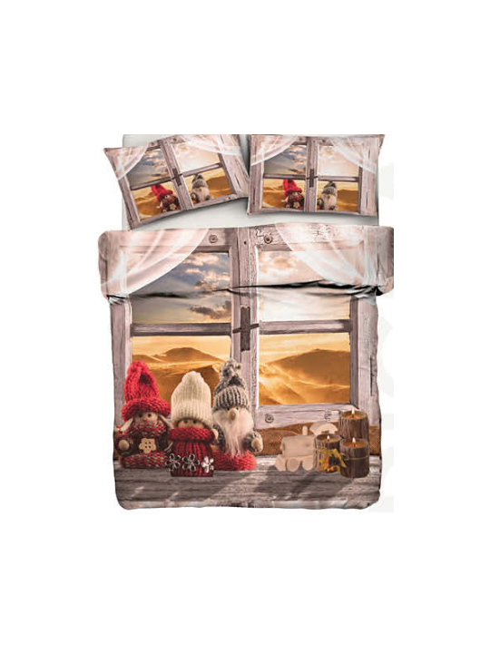 Zambaiti Parure copripiumino 1 piazza in puro cotone stampa digitale made in Italy art. Puppets