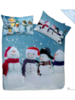 Happidea Parure copripiumino in puro cotone stampa digitale pupazzi di neve made in Italy art. Brrr