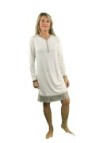 Andra Camicia da notte in viscosa elasticizzata con balza in raso made in Italy art. 7399