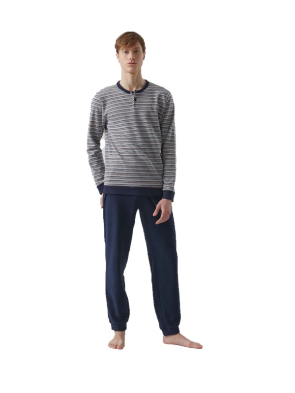 Ragno Pigiama uomo in cotone felpato punto milano art. U589N1