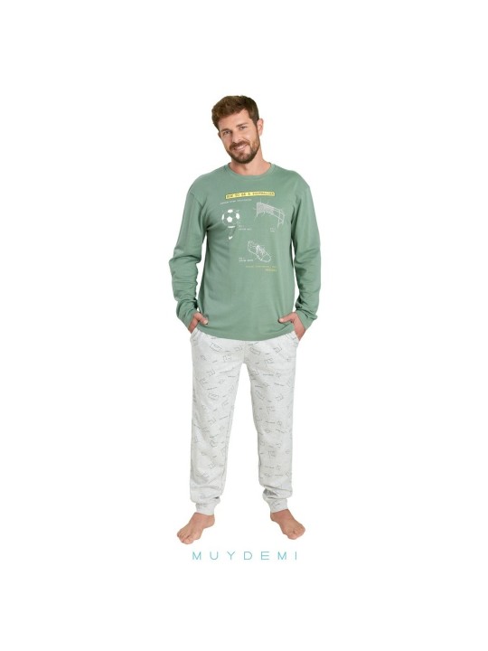 Muydemi Pigiama uomo in caldo cotone stampa calcio art. 350026