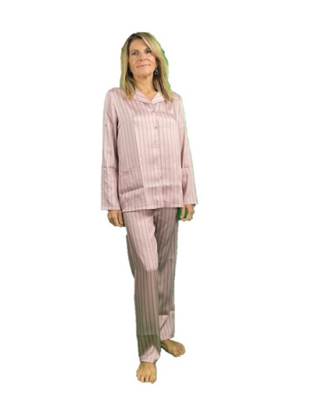 Bisbigli Pigiama donna in raso aperto davanti taglio uomo art. 49940