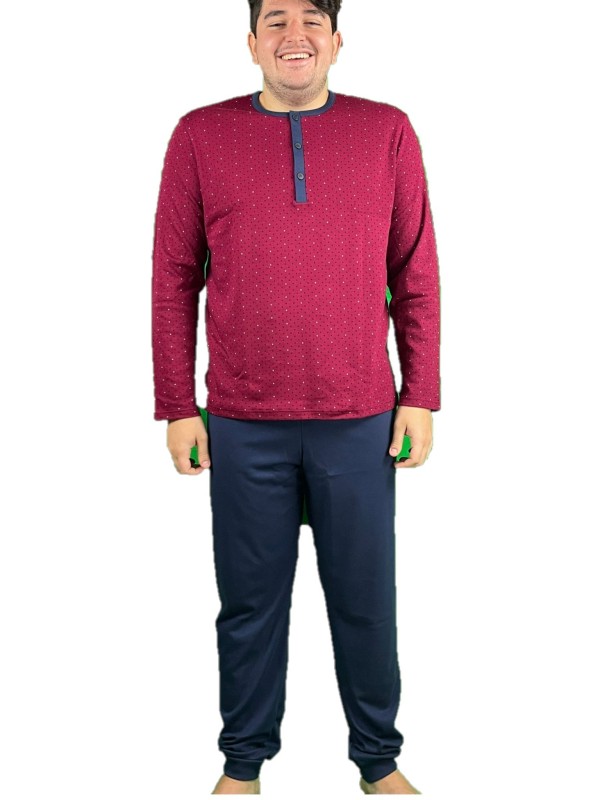 Linclalor Pigiama uomo in caldo cotone a pois art. 92835