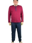 Linclalor Pigiama uomo in caldo cotone a pois art. 92835