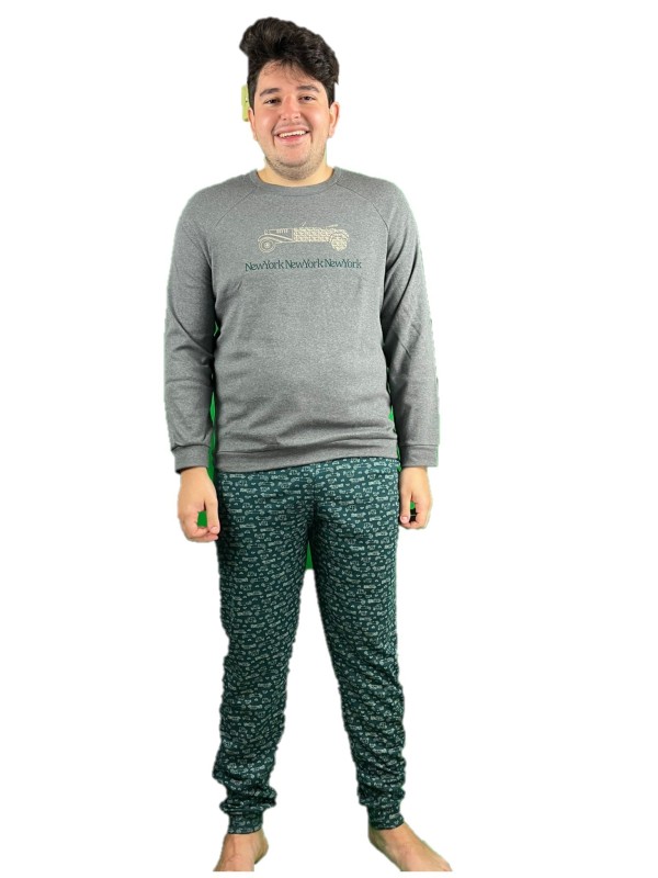 Linclalor Pigiama uomo girocollo in caldo cotone stampa macchinine art. 92818