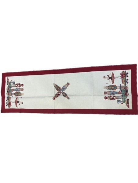 Texgal Runner in cotone e lurex natalizio 45 x 140 cm made in Italy art. schiccianoci