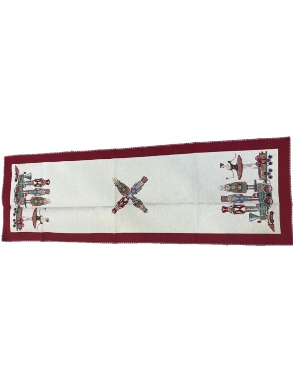 Texgal Runner in cotone e lurex natalizio 45 x 140 cm made in Italy art. schiccianoci