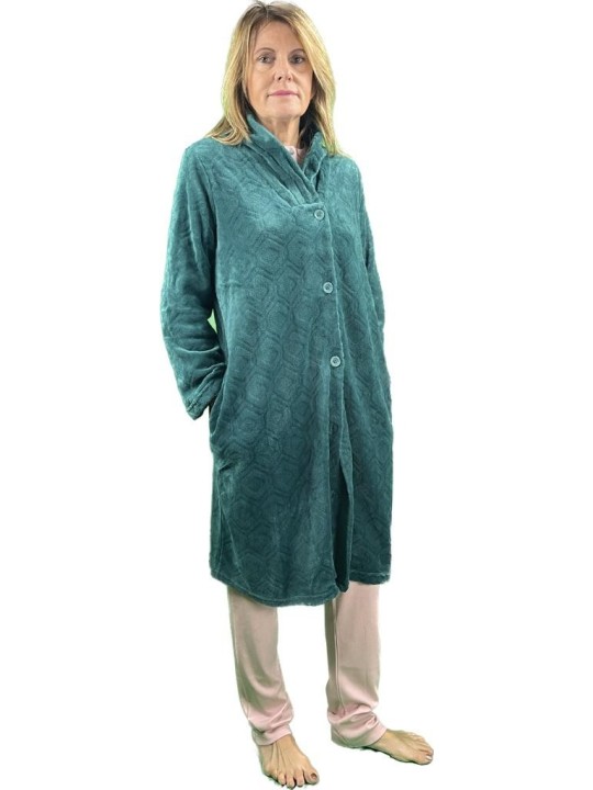 Bisbigli Vestaglia donna in morbido coral con zip art. 88613