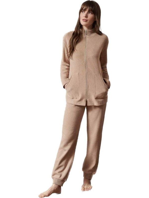 Bisbigli Pigiama tuta casa con zip in caldo cotone art. 55977
