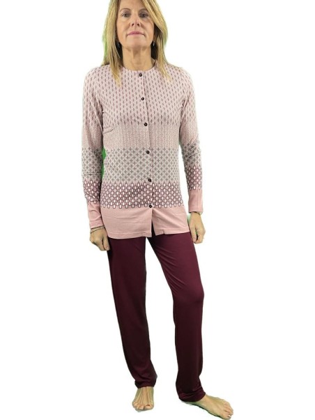Bisbigli Pigiama donna in viscosa elasticizzata aperto davanti art. 02775