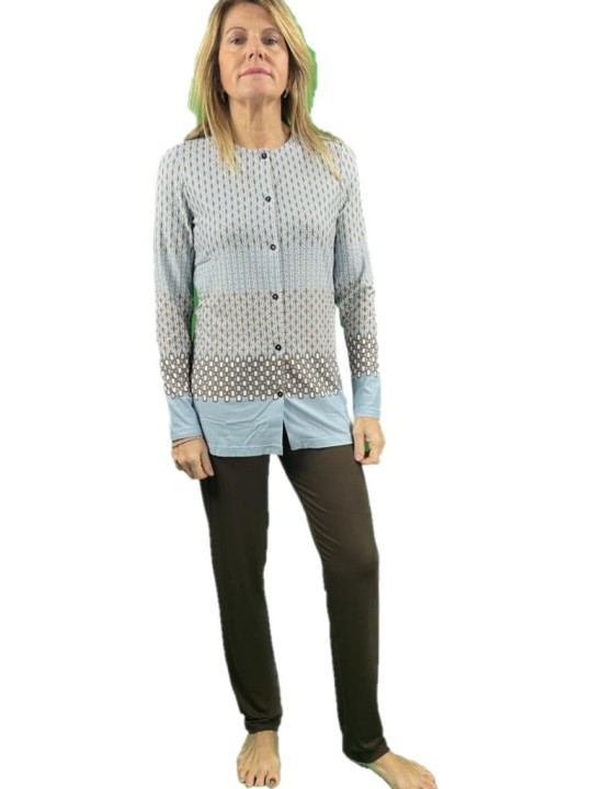 Bisbigli Pigiama donna in viscosa elasticizzata aperto davanti art. 02775