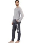 Linclalor Pigiama uomo in caldo cotone girocollo pantalone con tasche laterali art. 91982