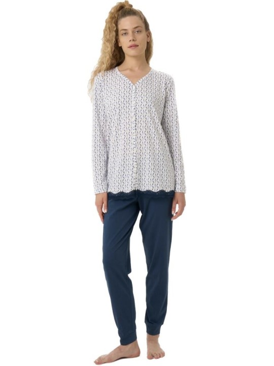 Ragno Pigiama donna in puro cotone aperto davanti art. DG18N6