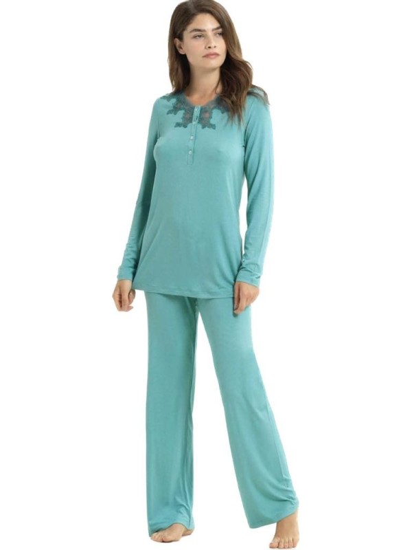Bisbigli Pigiama donna in viscosa elasticizzata con pizzo art. 02823
