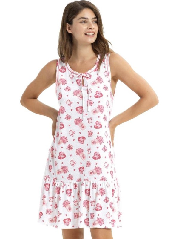 Bisbigli Camicia da notte in puro cotone spalla larga art. 74700