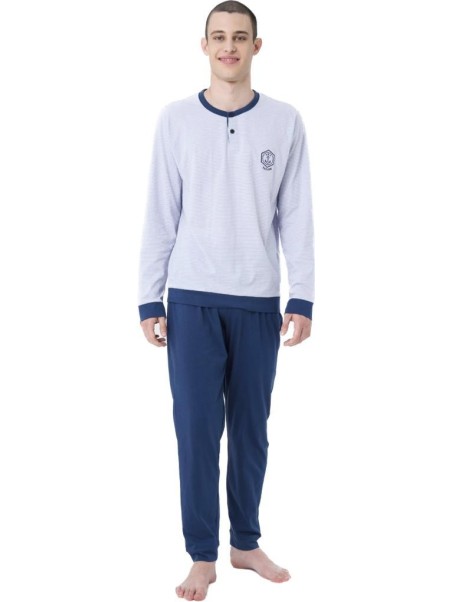Ragno Pigiama uomo in puro cotone con polsini art. U646N1