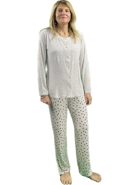 Lormar Pigiama donna in viscosa elasticizzata aperto davanti art. CHN1335