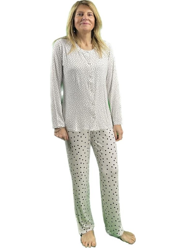 Lormar Pigiama donna in viscosa elasticizzata aperto davanti art. CHN1335