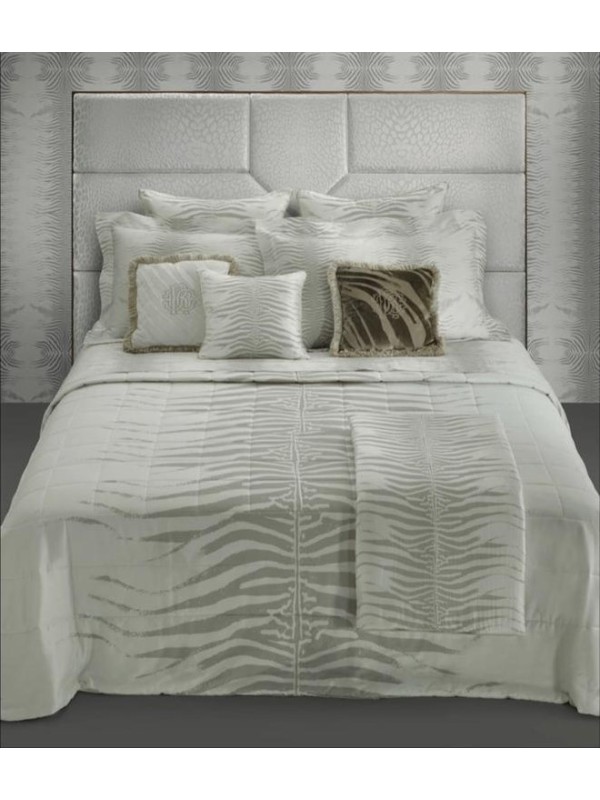 Roberto Cavalli Completo lenzuola matrimoniali in raso di puro cotone mano seta made in Italy art. Classic Zebra