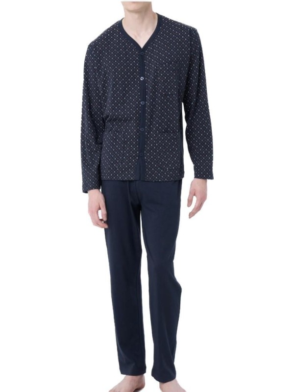 Ragno Pigiama uomo in puro cotone aperto davanti art. U664N6