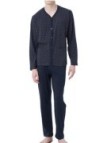 Ragno Pigiama uomo in puro cotone aperto davanti art. U664N6