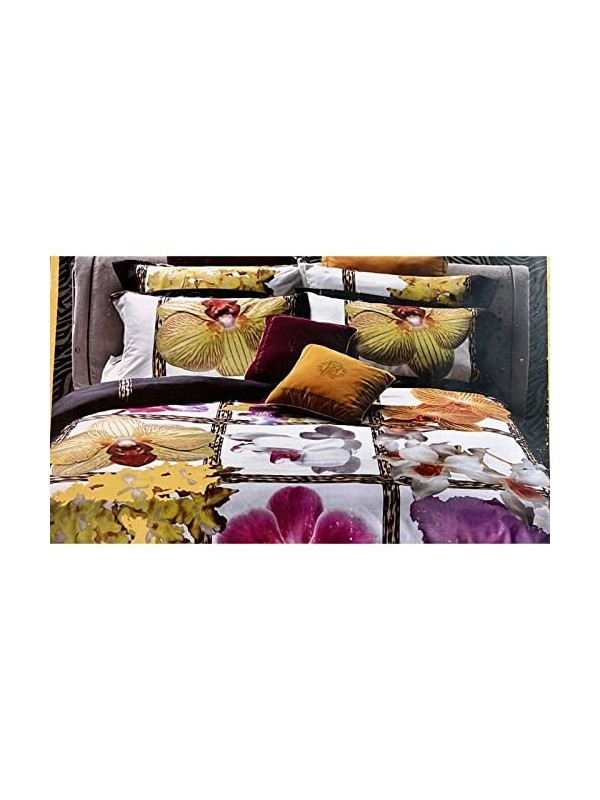Roberto Cavalli Copriletto trapuntato leggero in raso di puro cotone made in Italy art. Foulard