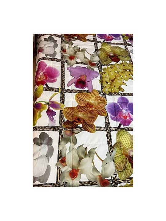 Roberto Cavalli Copriletto trapuntato leggero in raso di puro cotone made in Italy art. Foulard