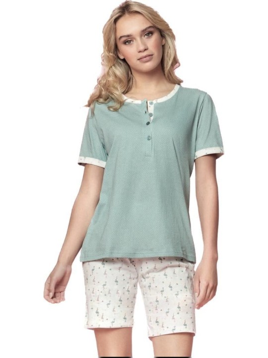 Infiore Pigiama donna in puro cotone manica corta pantalone corto art. FLM1259