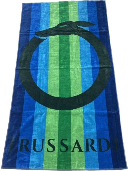 Trussardi Telo mare in spugna velur di cotone art. Stripe e Circles