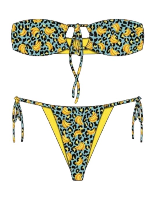 Vitamins by Vacanze italiane Bikini fascia sfoderabile slip basso lacci banana art. VV23-021