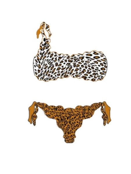 Lovers by David Bikini fru fru monospalla coppe sfoderabili slip basso lacci art. DL23-032