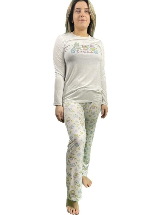 Bisbigli Pigiama donna in viscosa elasticizzata stampa elfi art. 02863