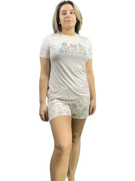 Bisbigli Pigiama donna in viscosa elasticizzata manica corta pantalone corto art. 02864