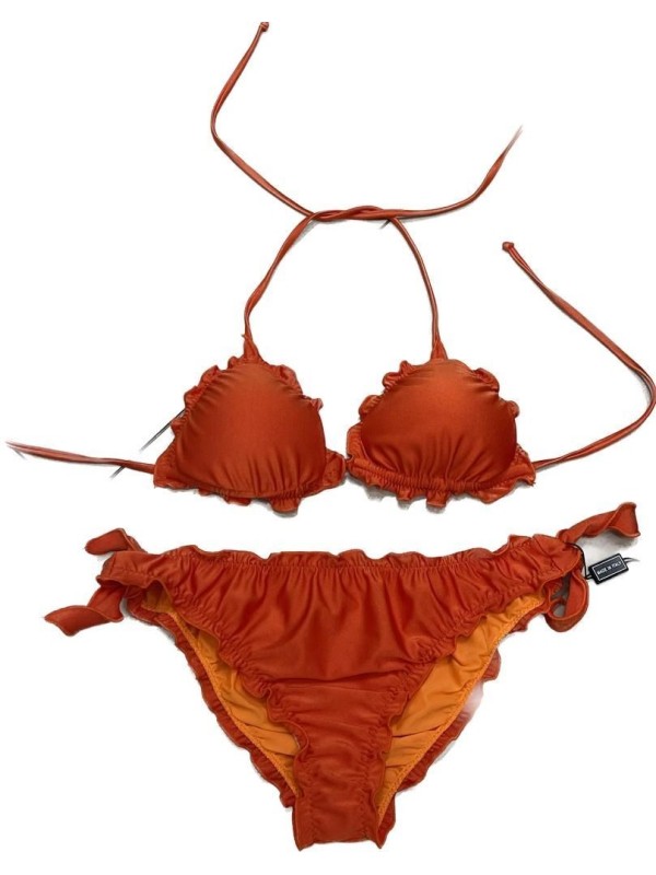 Summer Queen Bikini triangolo fru fru sfoderabile slip lacci made in Italy art. SQ39