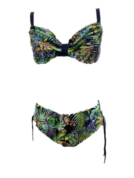 Haideah bi Giadamarina Bikini ferretto coppa C slip alto made in Italy art. H03