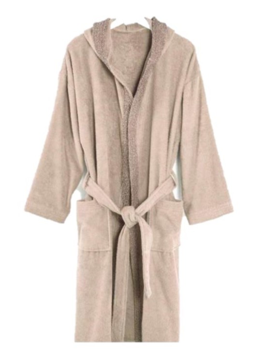 Accappatoio unisex in spugna di puro cotone con profilo art. Smith