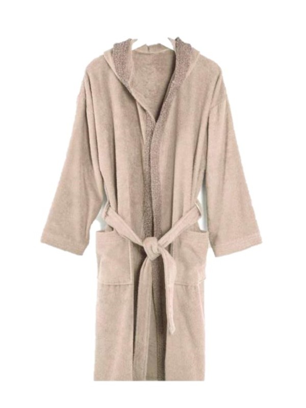 Accappatoio unisex in spugna di puro cotone con profilo art. Smith