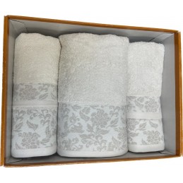 Besana by Caleffi Set 5 pezzi asciugamani in spugna di puro cotone art. Decor