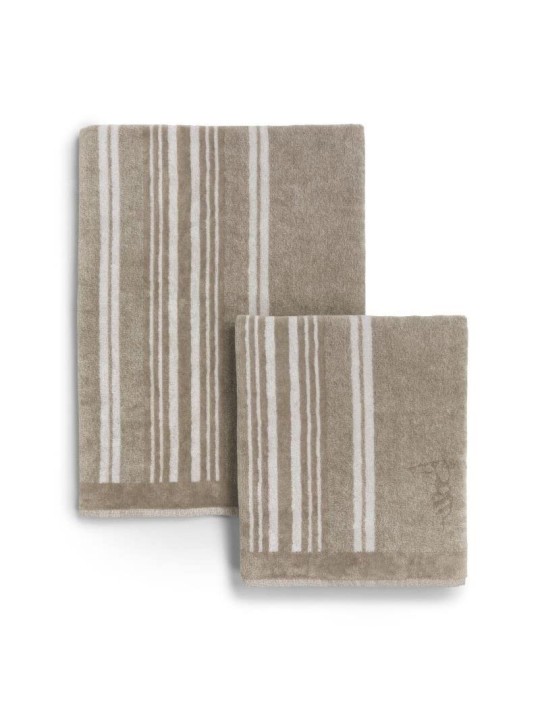 Trussardi Coppia asciugamani in spugna di puro cotone art. Sponge e Stripes