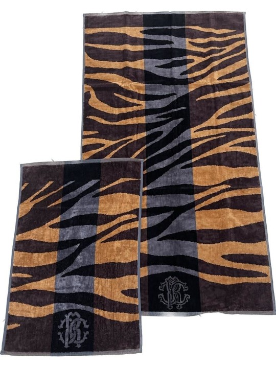 Roberto Cavalli Coppia spugna in spugna di puro cotone art. Zeb savana