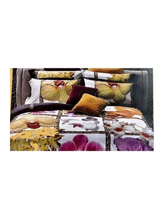 Roberto Cavalli Completo lenzuola matrimoniali in raso di puro cotone made in Italy art. Foulard