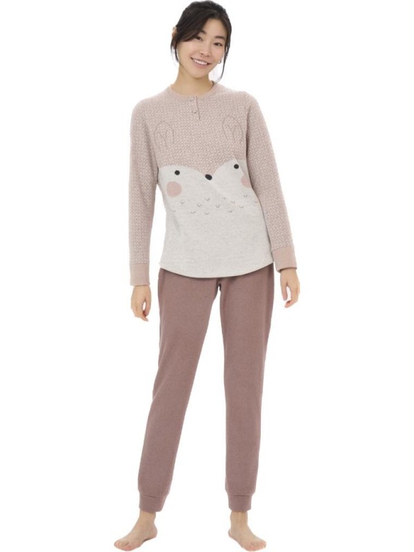 Ragno Pigiama donna in cotton ecopile  punto milano art. DM33N1
