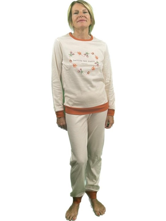 Bisbigli Pigiama donna in puro cotone caldo art. 92863