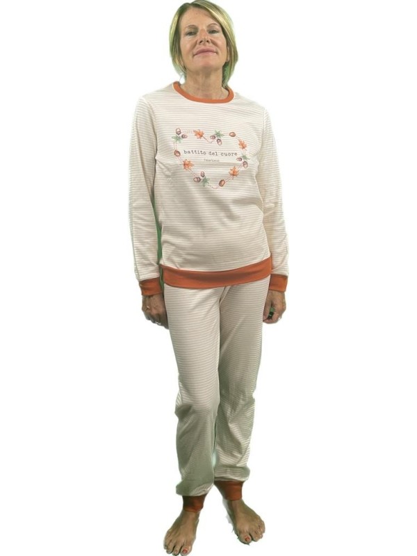 Bisbigli Pigiama donna in puro cotone caldo art. 92863