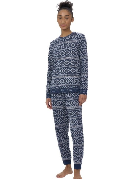 Ragno Pigiama donna in caldo cotone stampa stelle di neve art. DL26N1