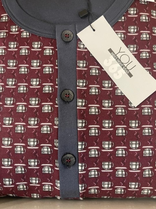 Linclalor Pigiama uomo in caldo cotone stampato art. 92919